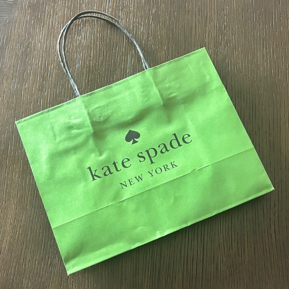 Kate Spade New York Green Gift Shopping Bag EUC Boutique Packaging